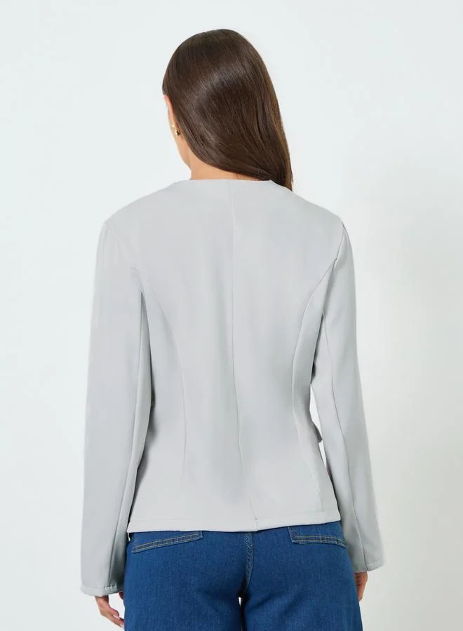 Styli grey Women Grey Blazer and Wide Leg Pants Co-Ords for Women | Best Price UAE